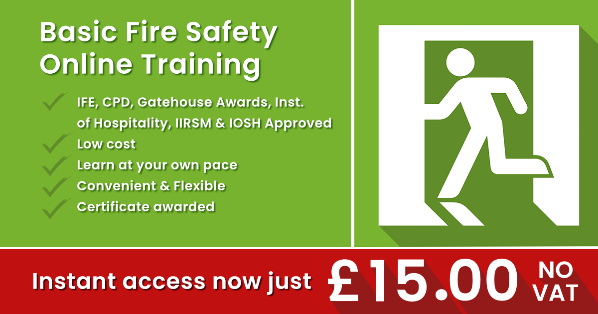 Basic Fire Safety Awareness Training-Same Day Online Certificate £15.00